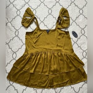 Scoop Women's ‘Olive Dust’ Satin Bow Mini Dress Women’s Size XXL (20)